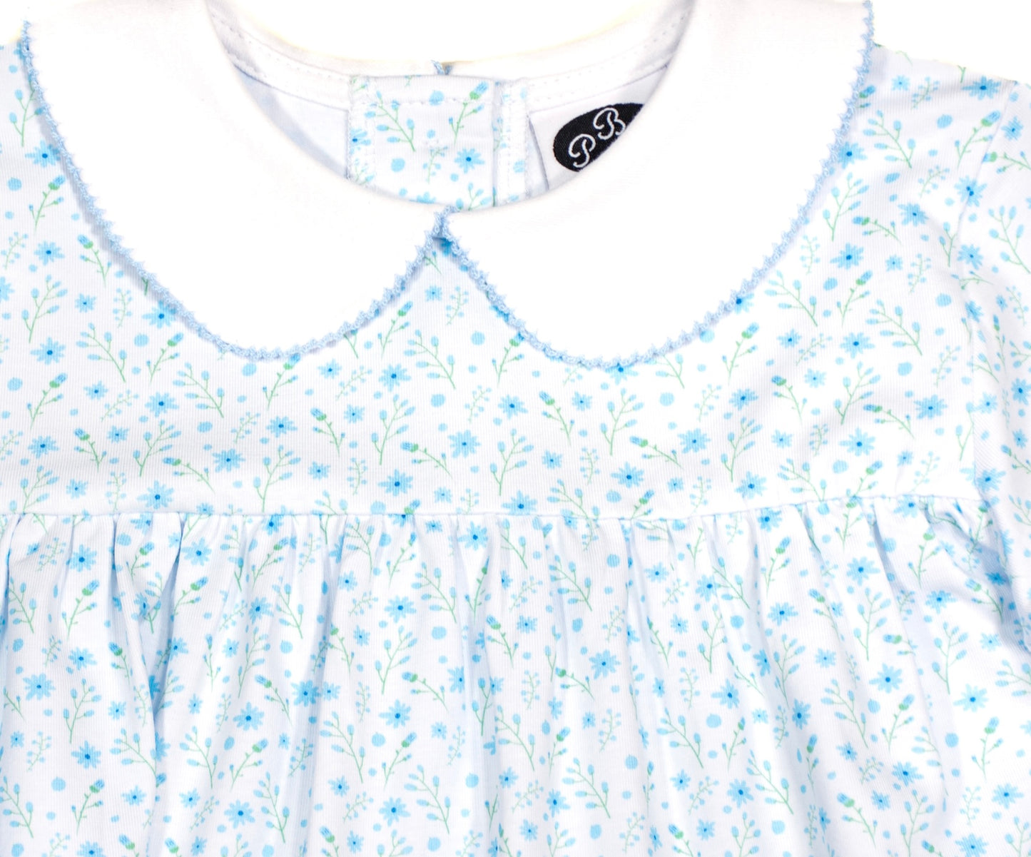 Blue Floral diaper top