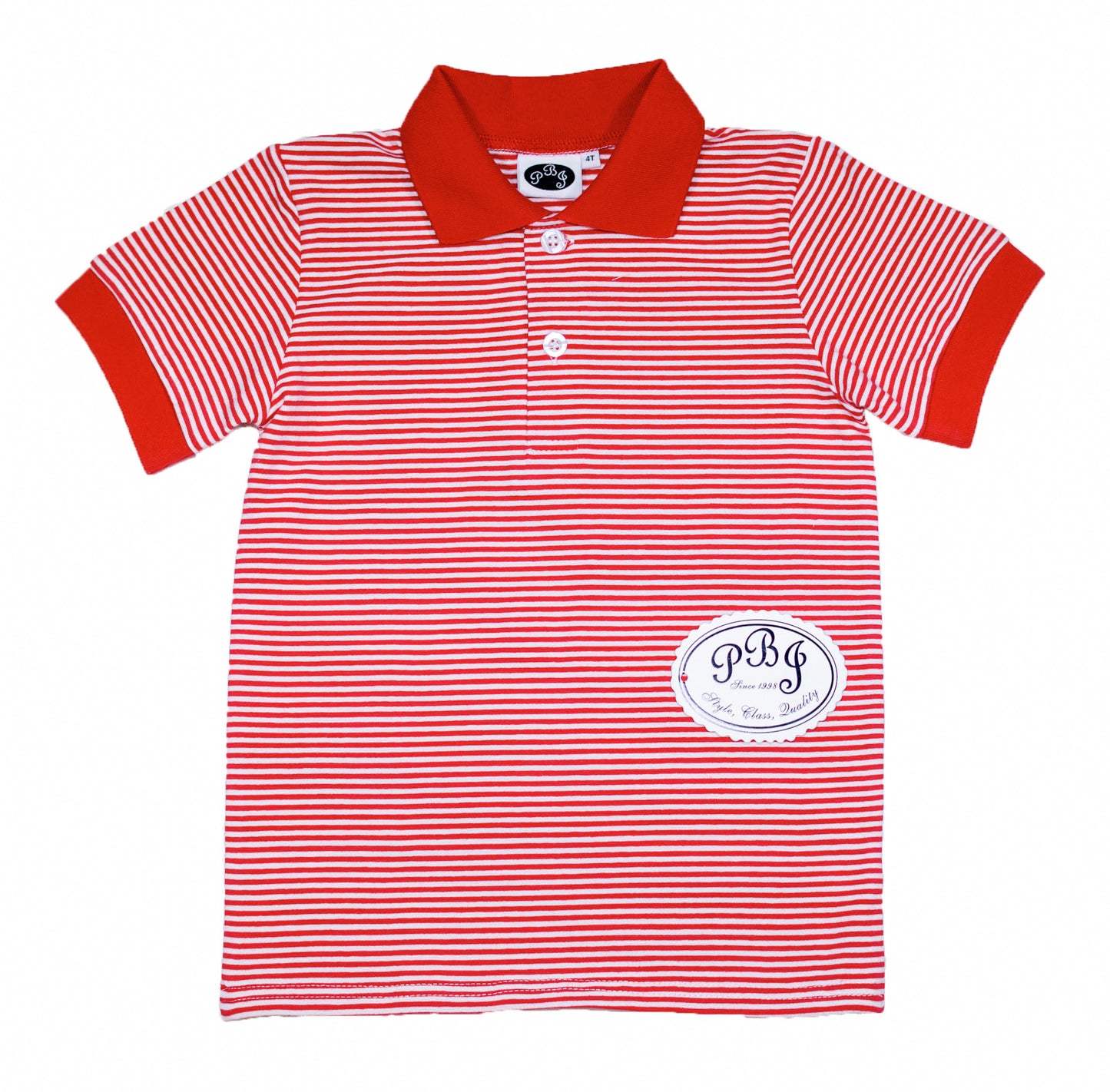 Red stripes short sleeve Polo