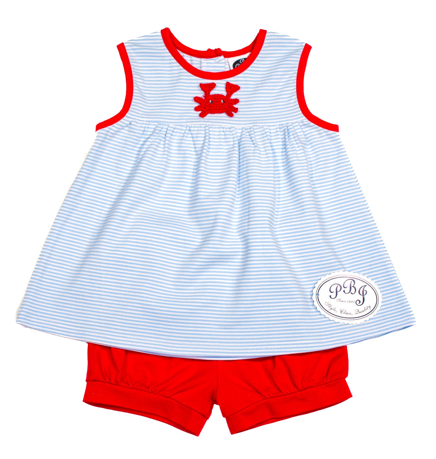 Blue stripes/ Red Noah top
