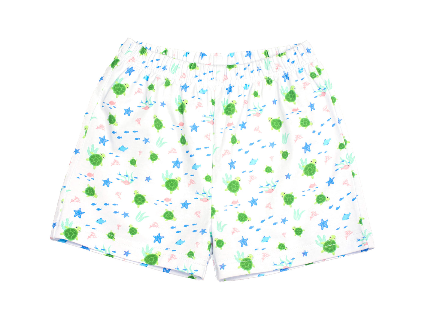 Turtle print shorts