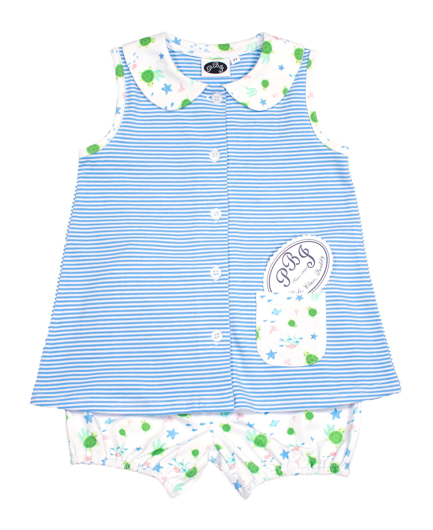 Cobalt Stripe w/ Turtles Alex top