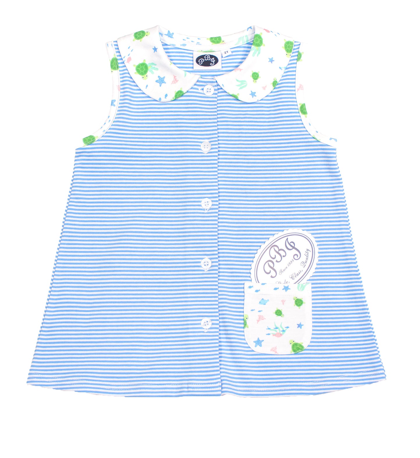 Cobalt Stripe w/ Turtles Alex top