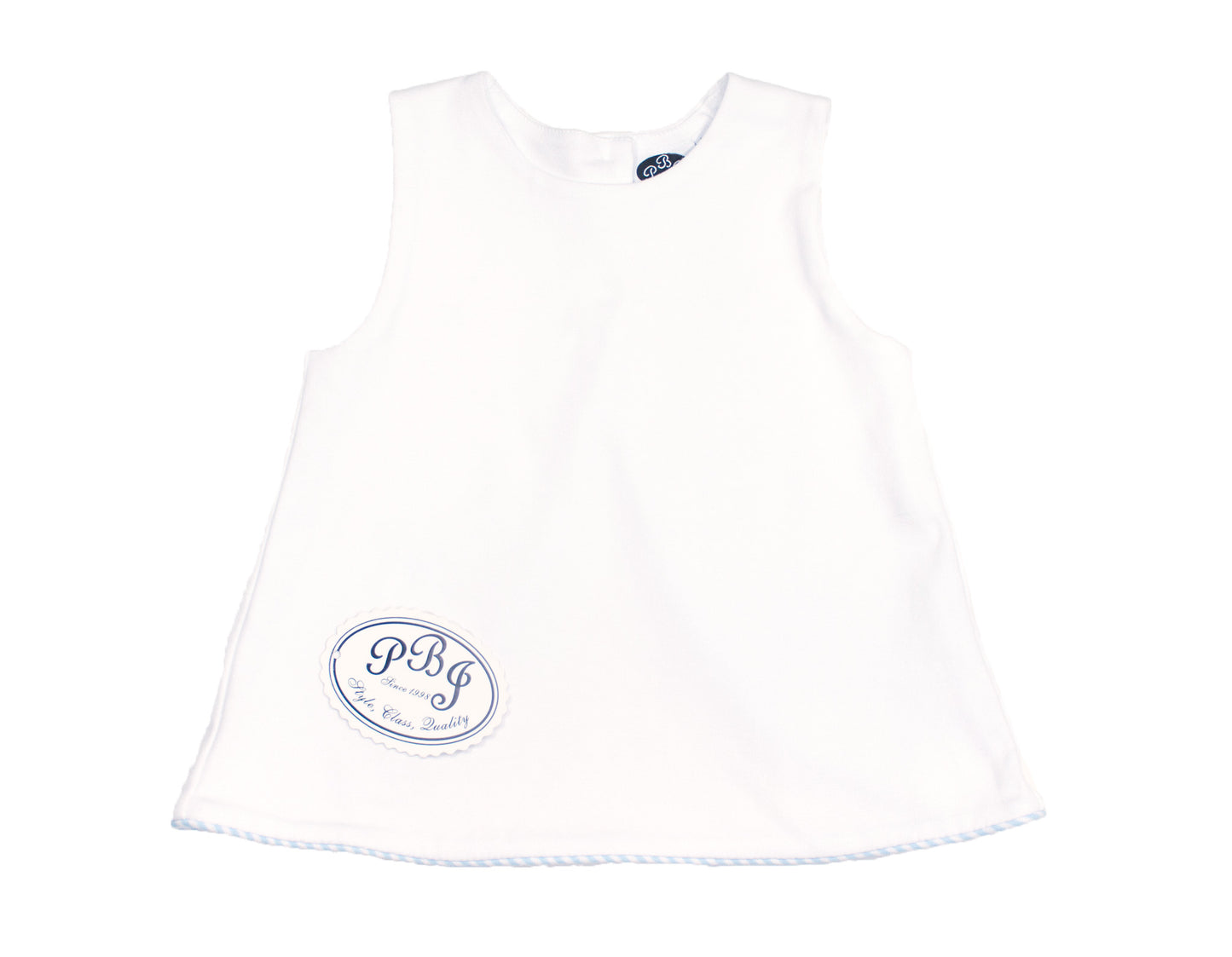 White Rhodes Top w/ Blue stripe pipe