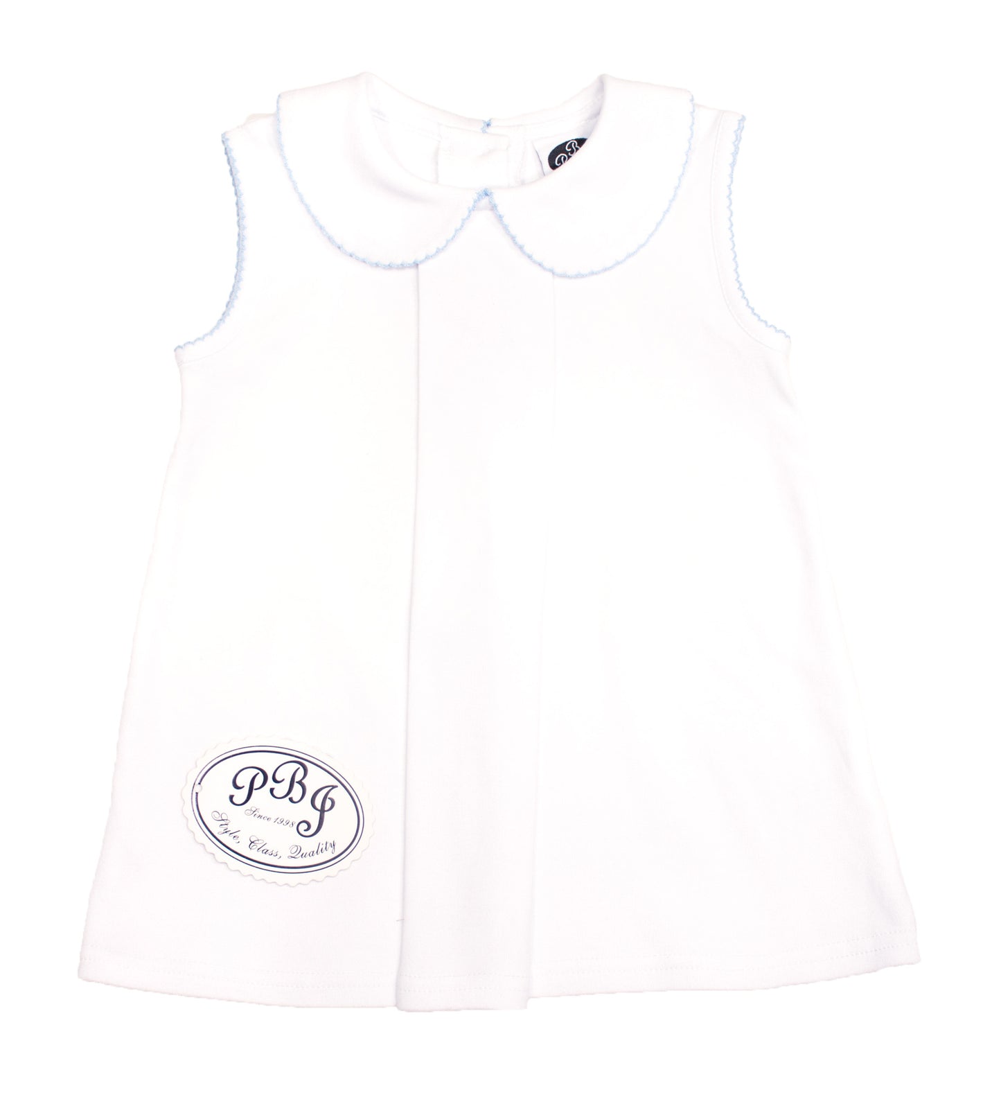 Reverse Pleat Top Blue picot
