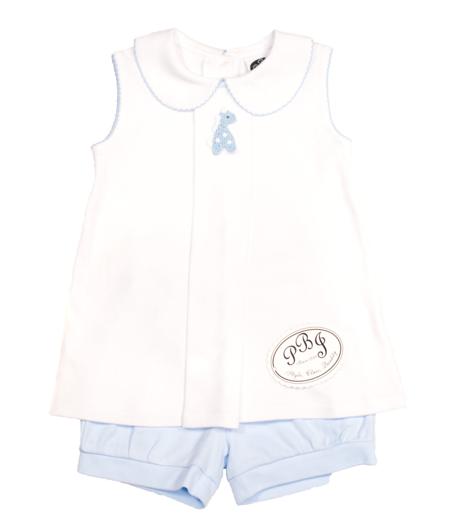 Reverse Pleat Top Blue picot