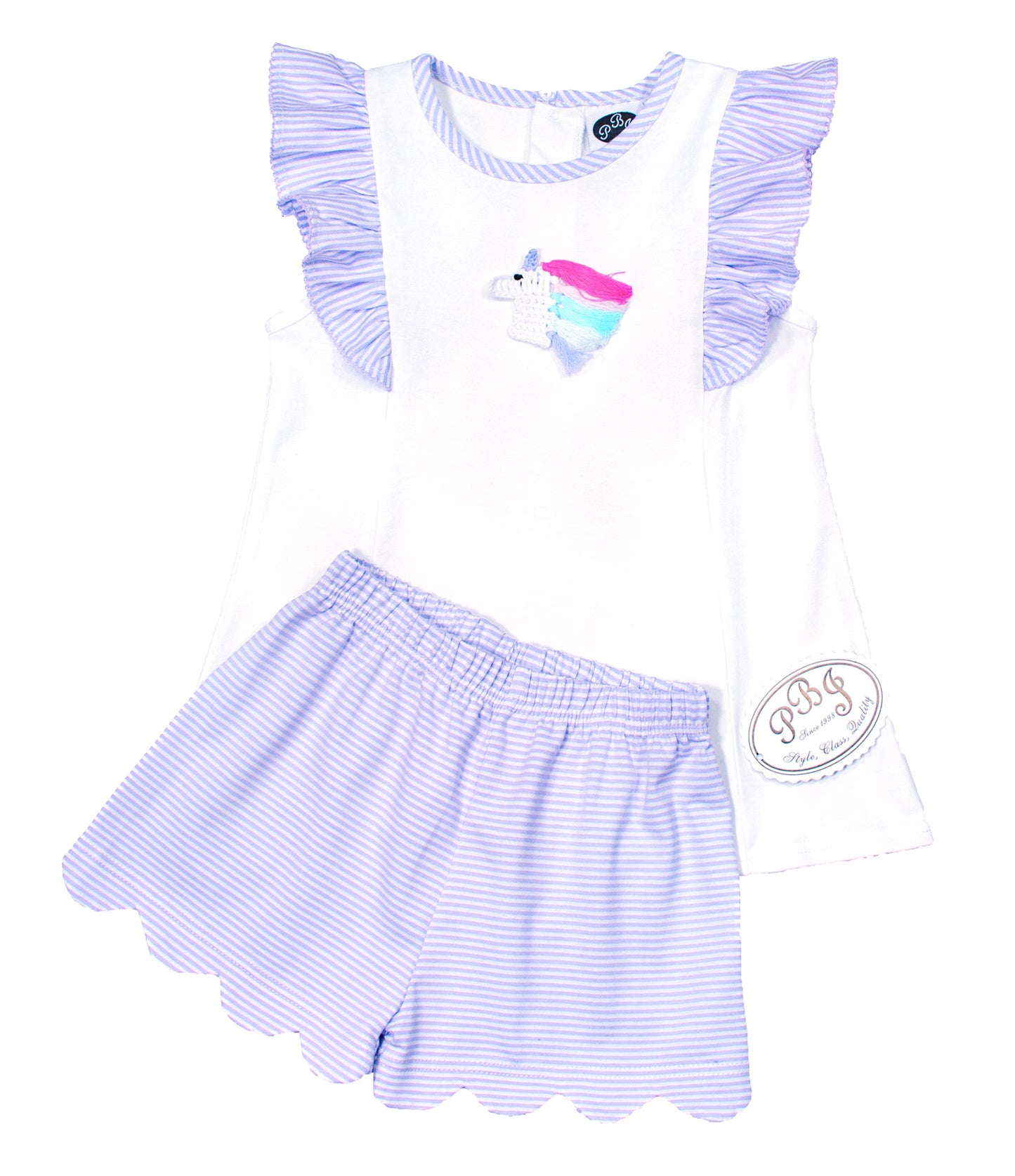 White/ Lilac stripes Evie top