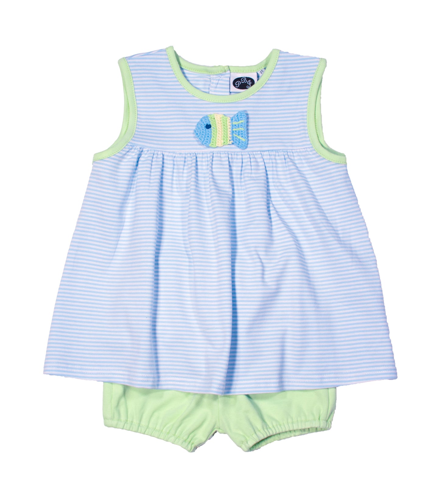 Blue stripes w/ Sorbet Sleeveless Noah top