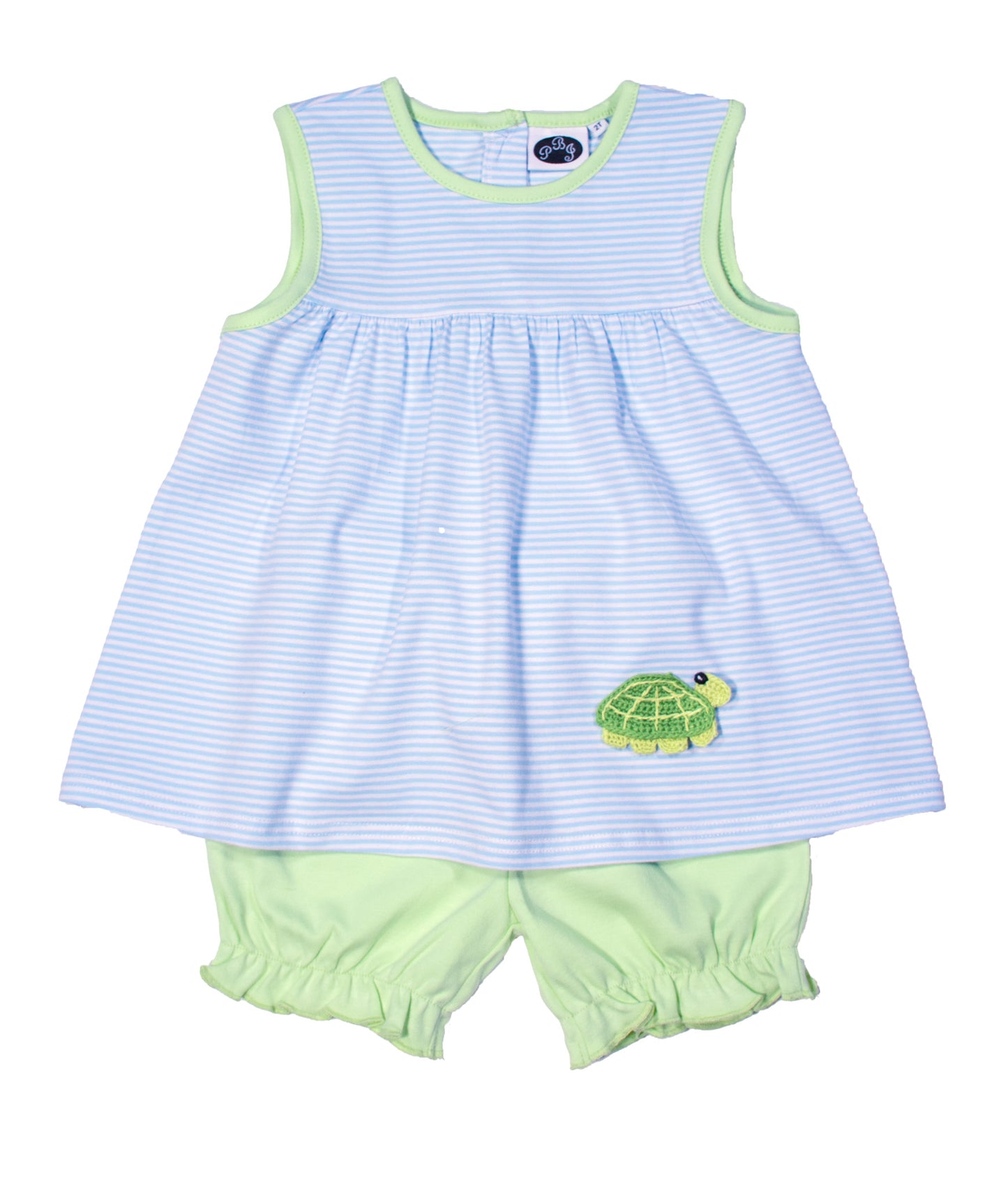 Blue stripes w/ Sorbet Sleeveless Noah top