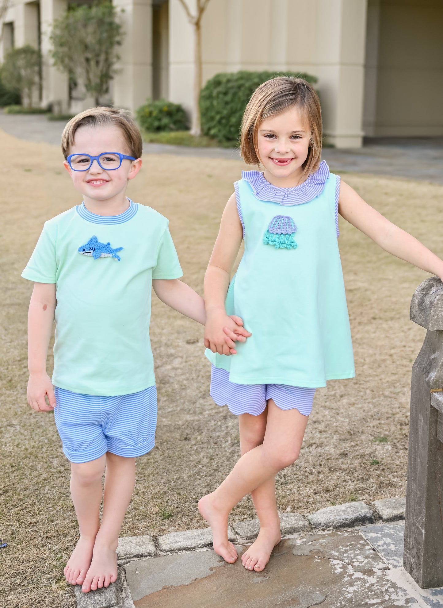 Mint/ Lilac stripe Swing Top