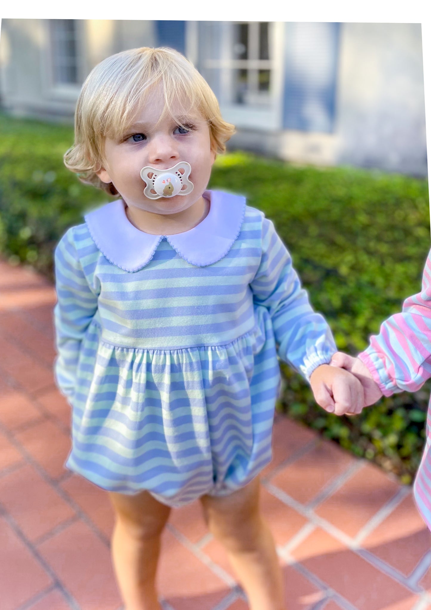 Charlie LS short bubble Seaside stripes