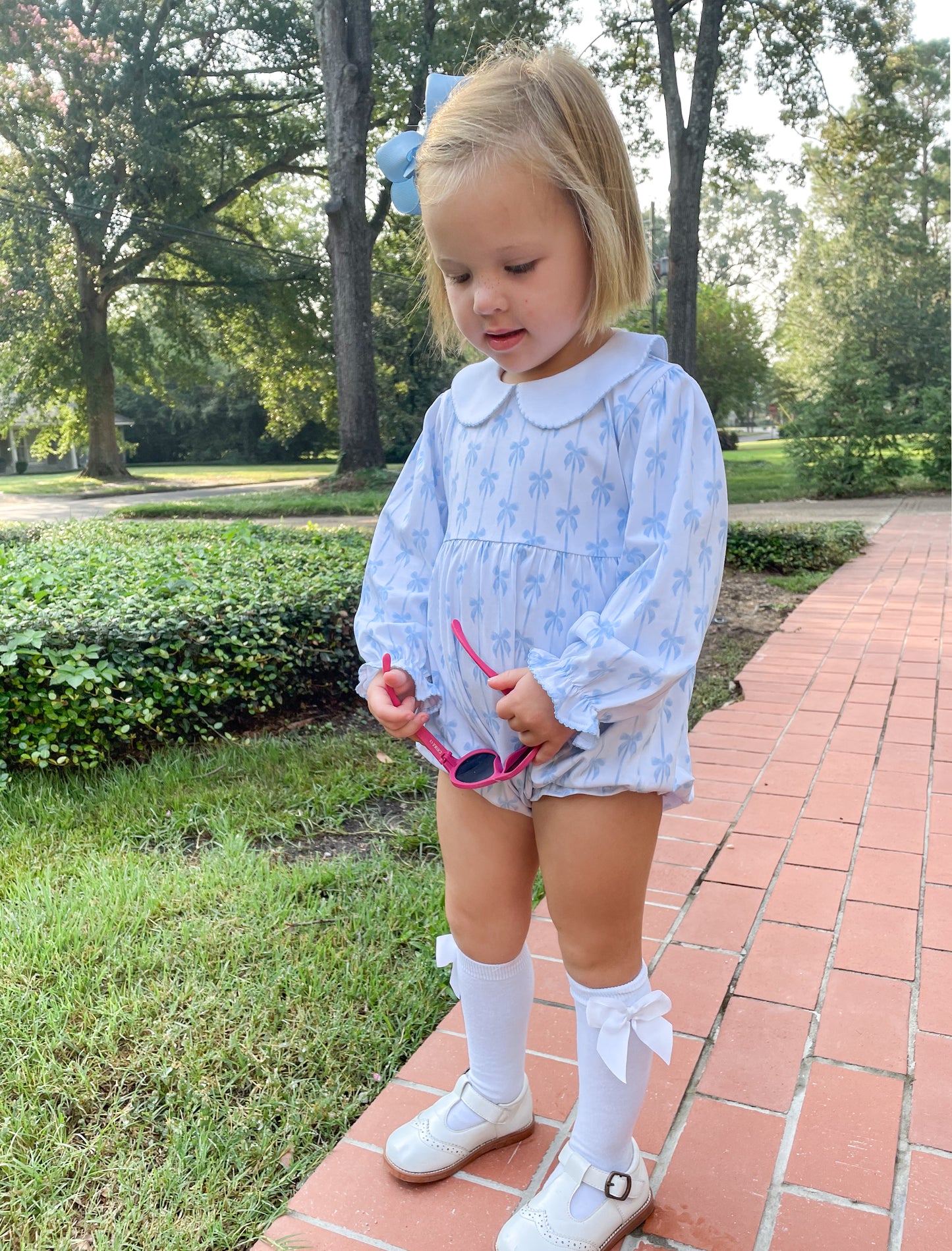 Lizzie Dress - Blue Bows