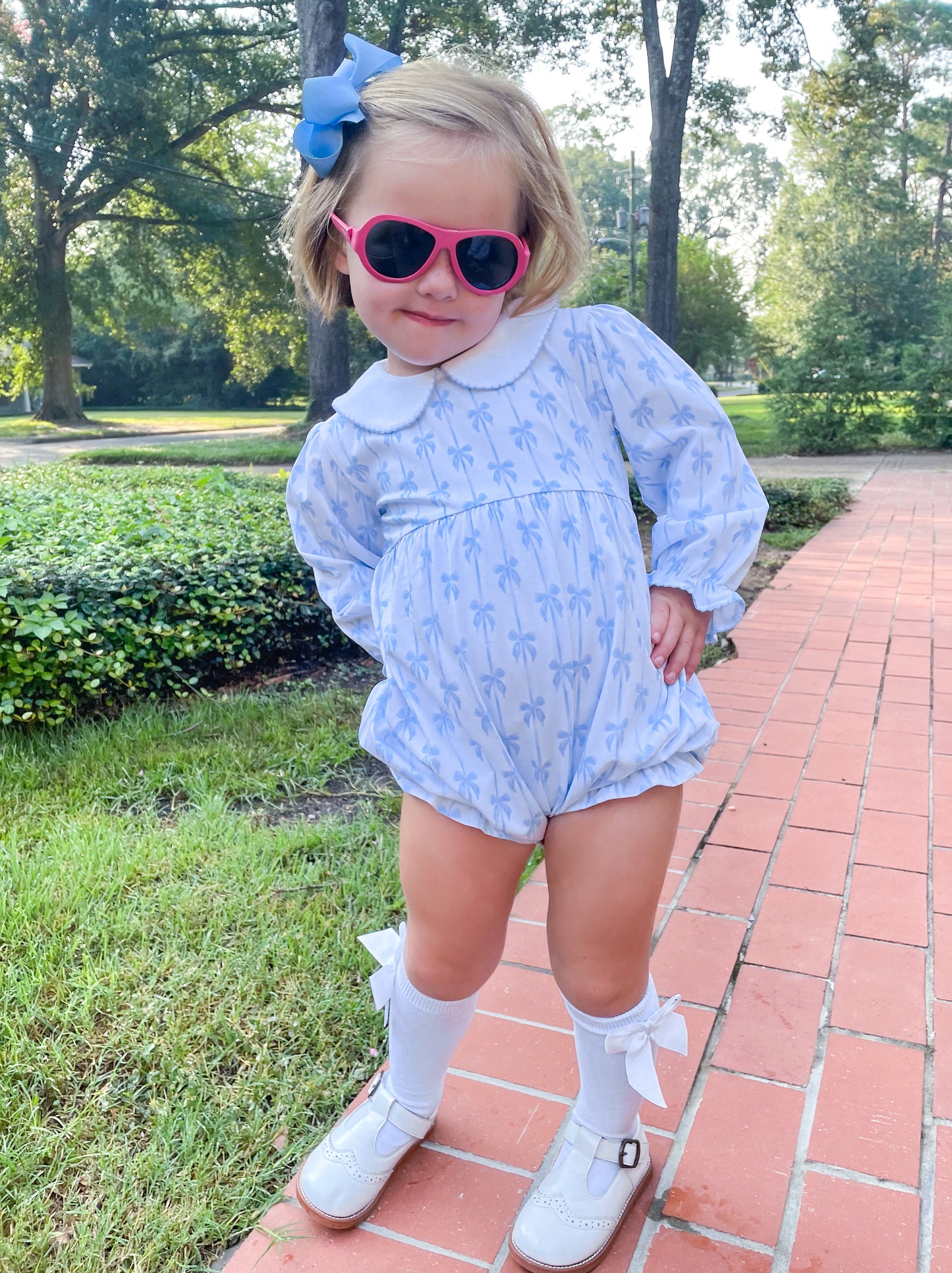 Short Clara LS bubble Blue Bows
