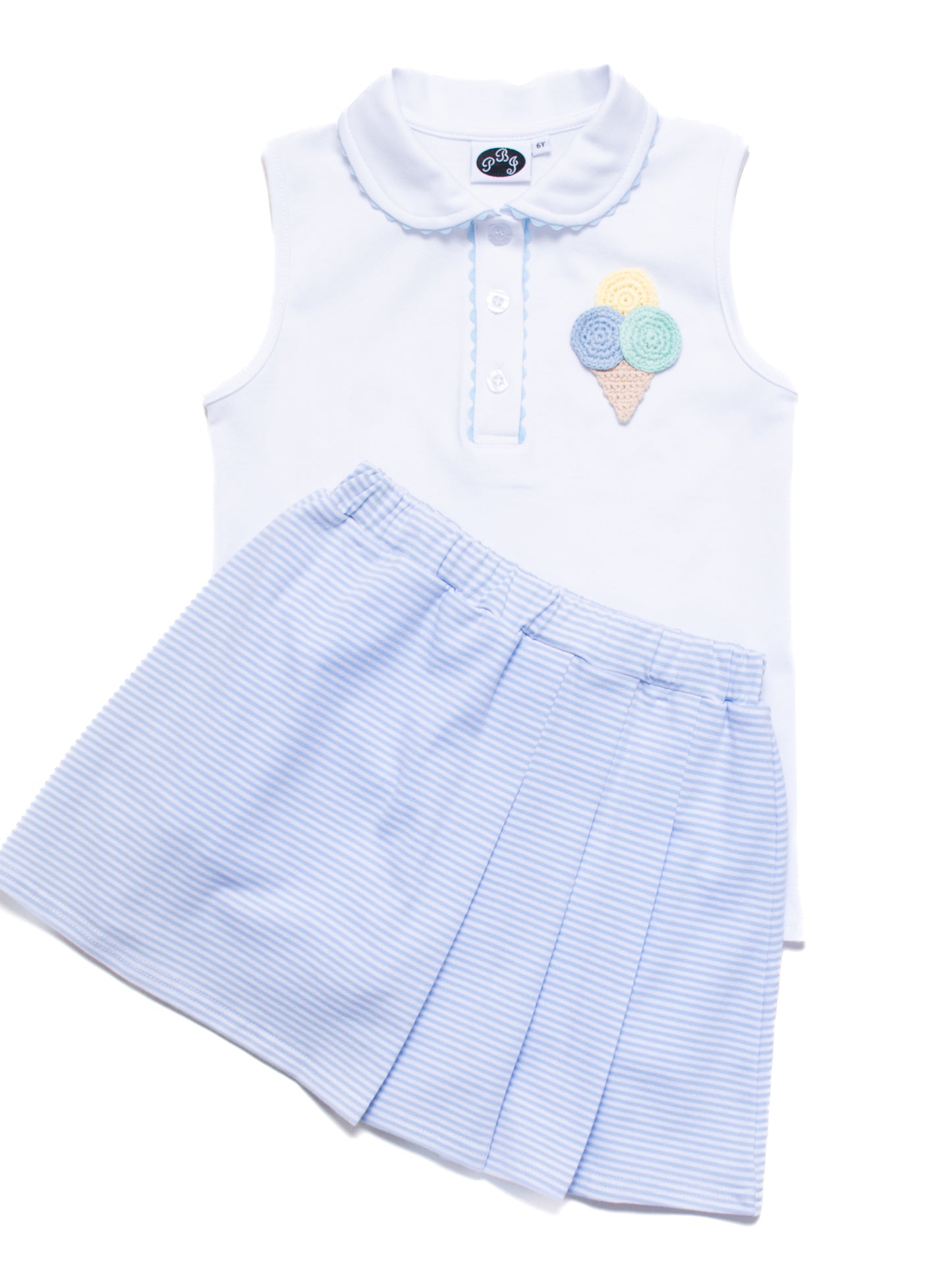Blue Stripes Pleated Skort