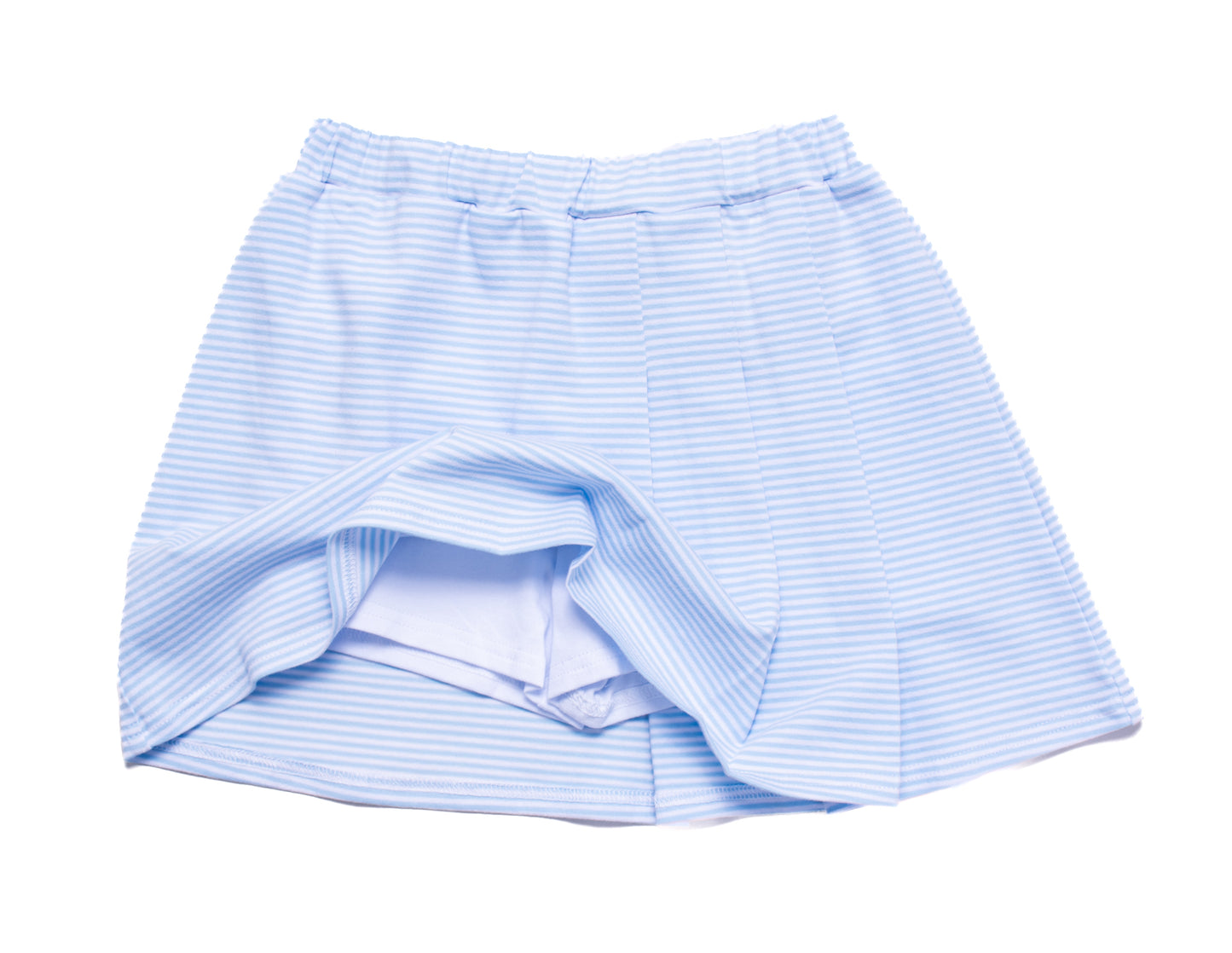 Blue Stripes Pleated Skort