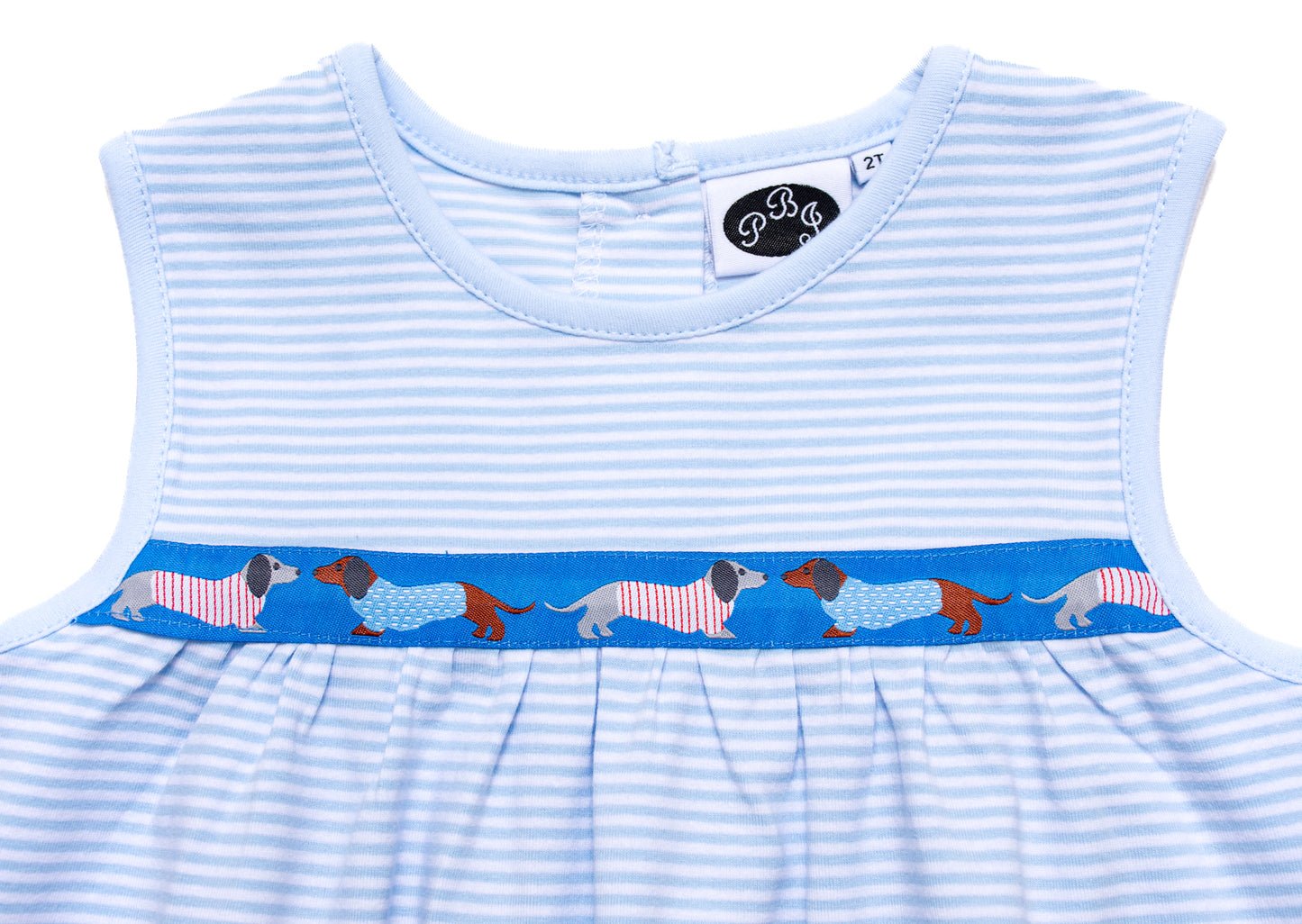 Blue stripes Wiener ribbon Noah top