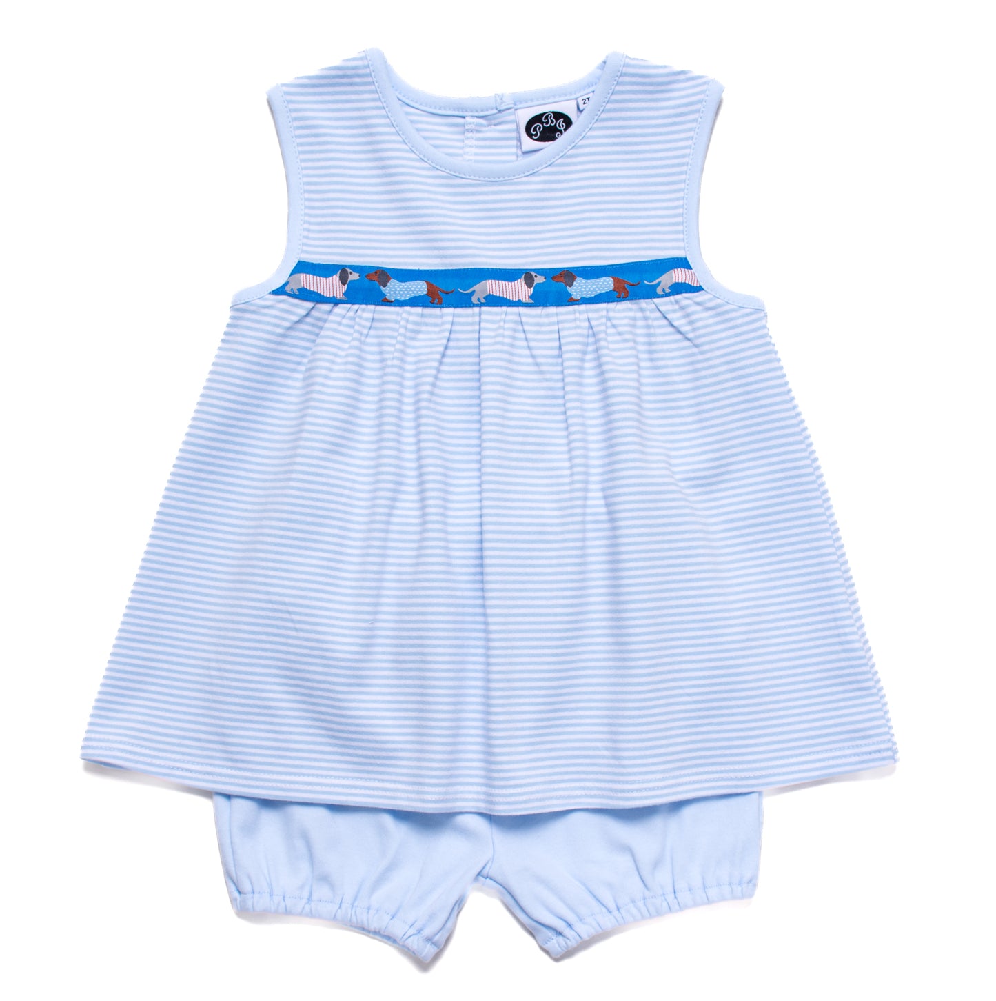 Blue stripes Wiener ribbon Noah top