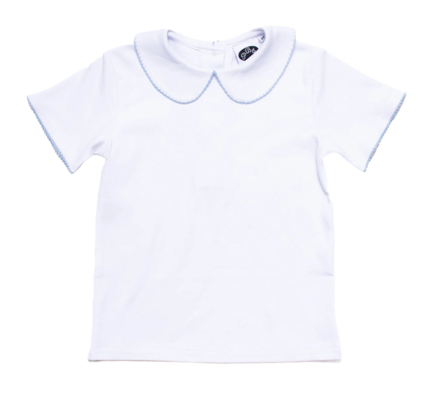 Blue Picot trim SS shirt
