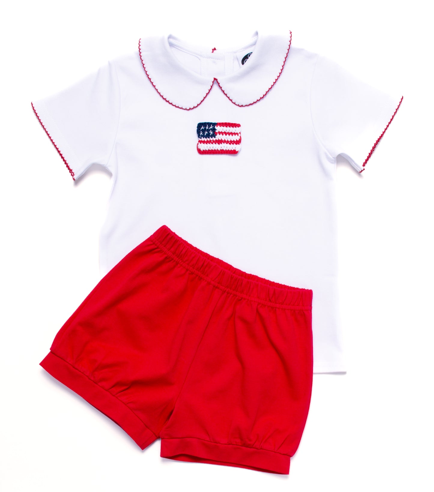 Red Picot trim SS shirt