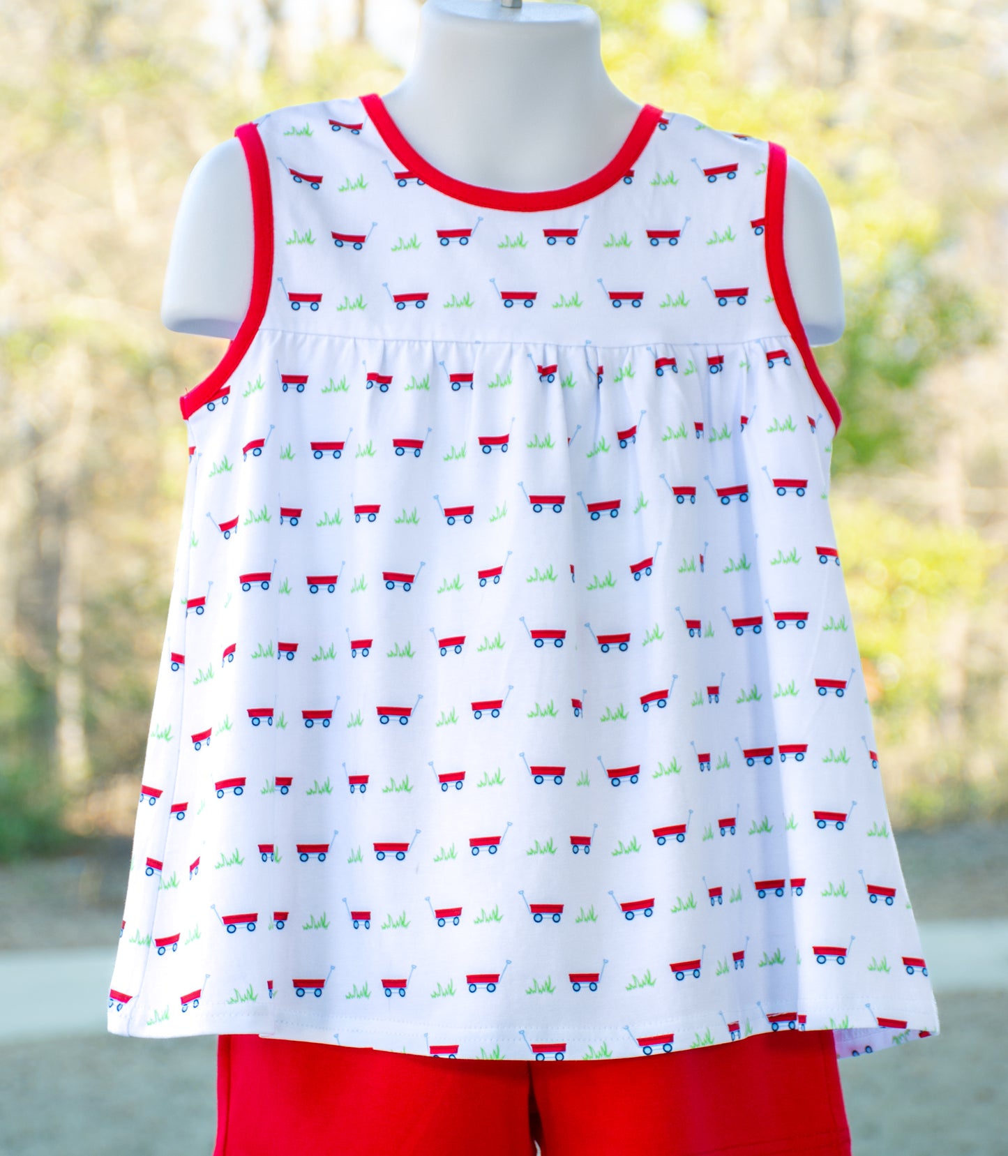 Wagon Print Sleeveless Noah Top