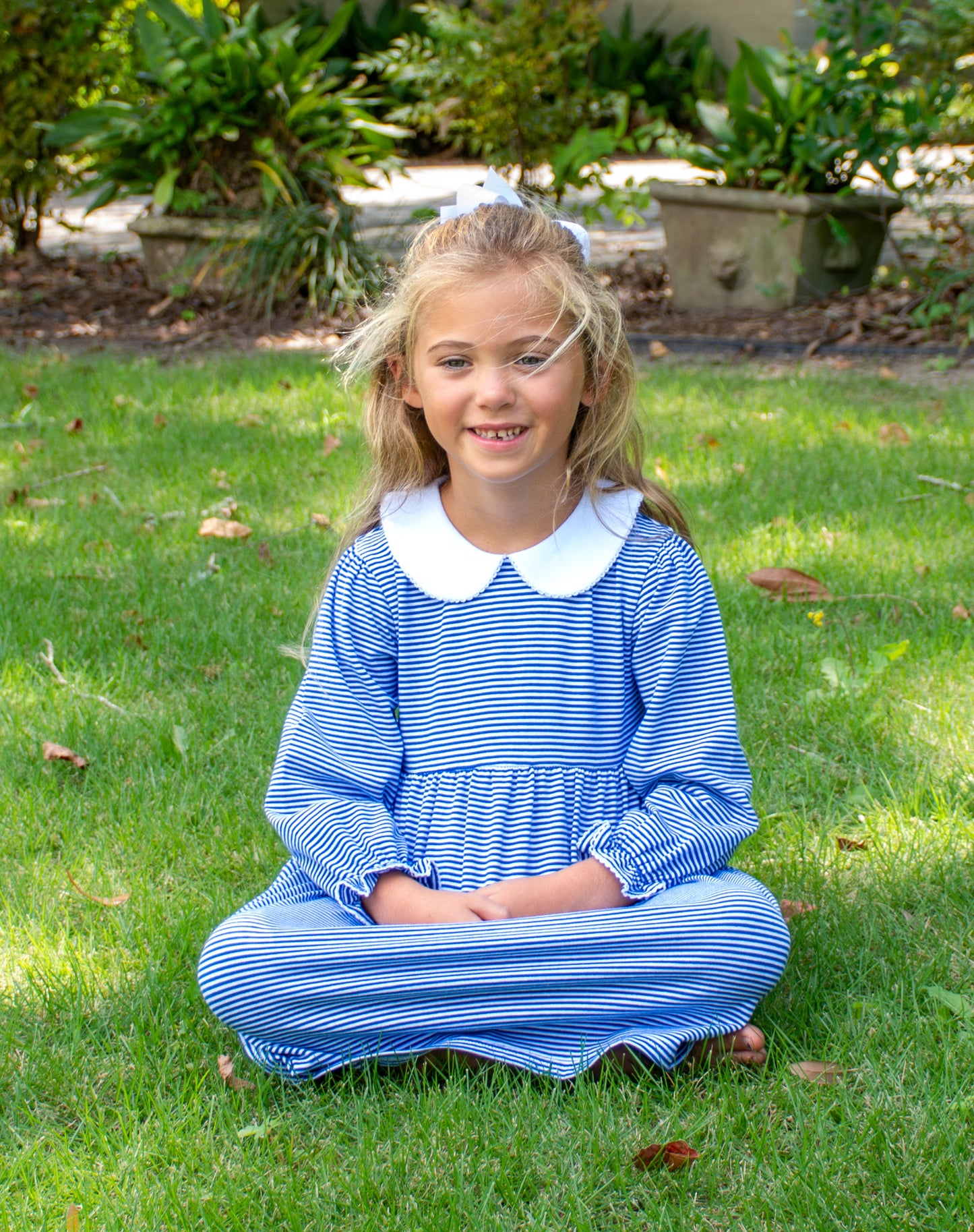 Lizzy Dress LS Navy Stripes PREORDER
