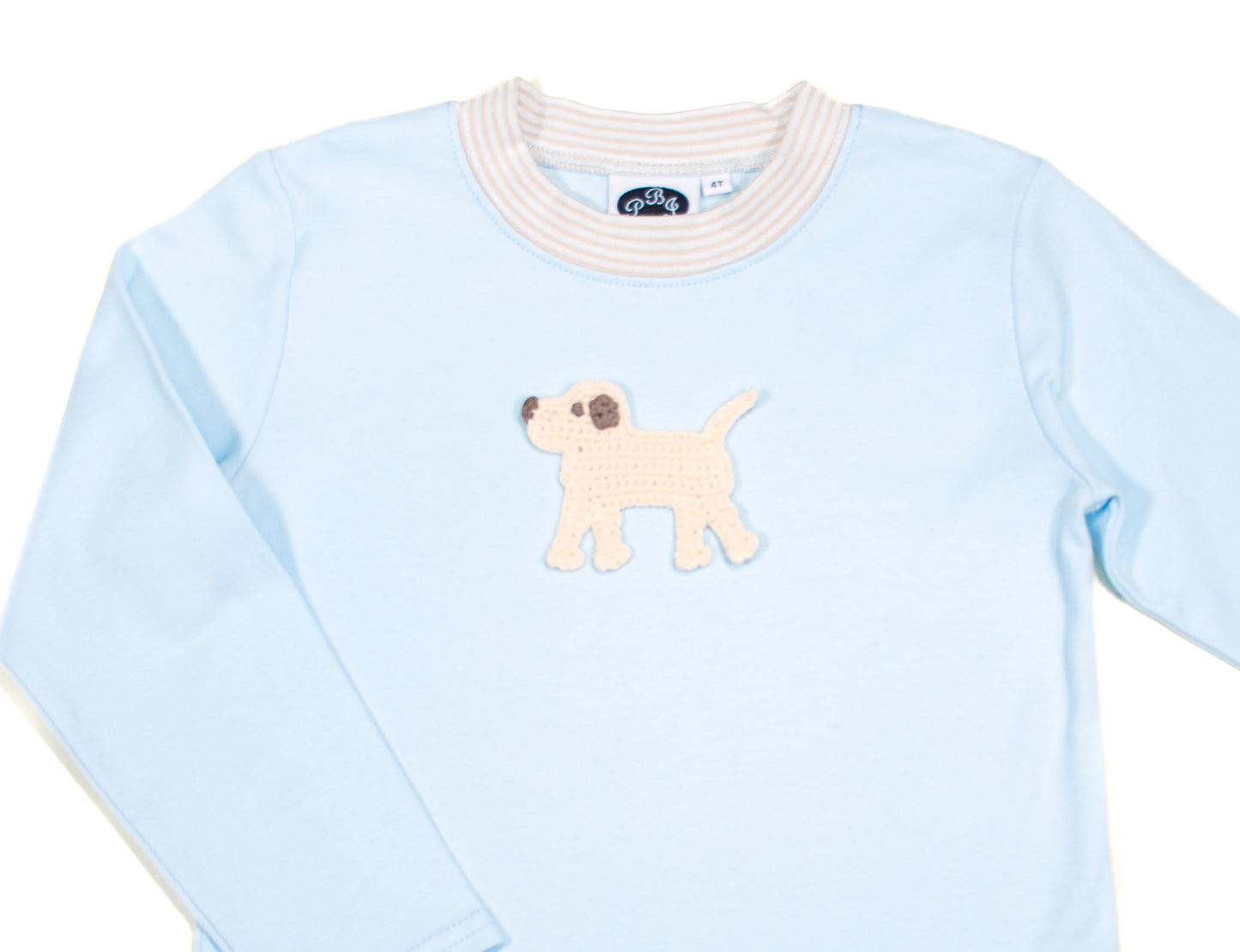 Blue/ Tan stripes crewneck top