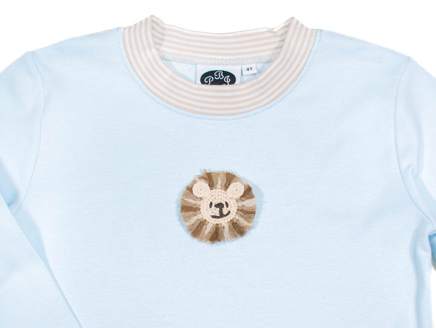 Blue/ Tan stripes crewneck top
