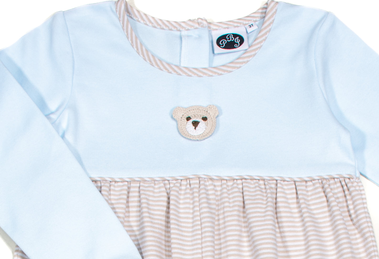 Blue/ Tan stripes long Noah bubble