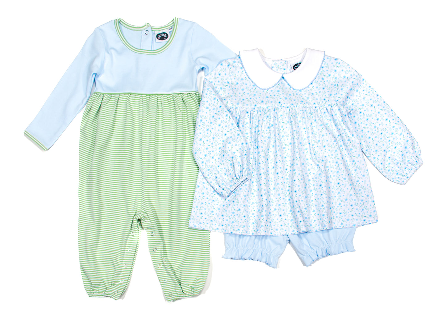 Blue Floral diaper top