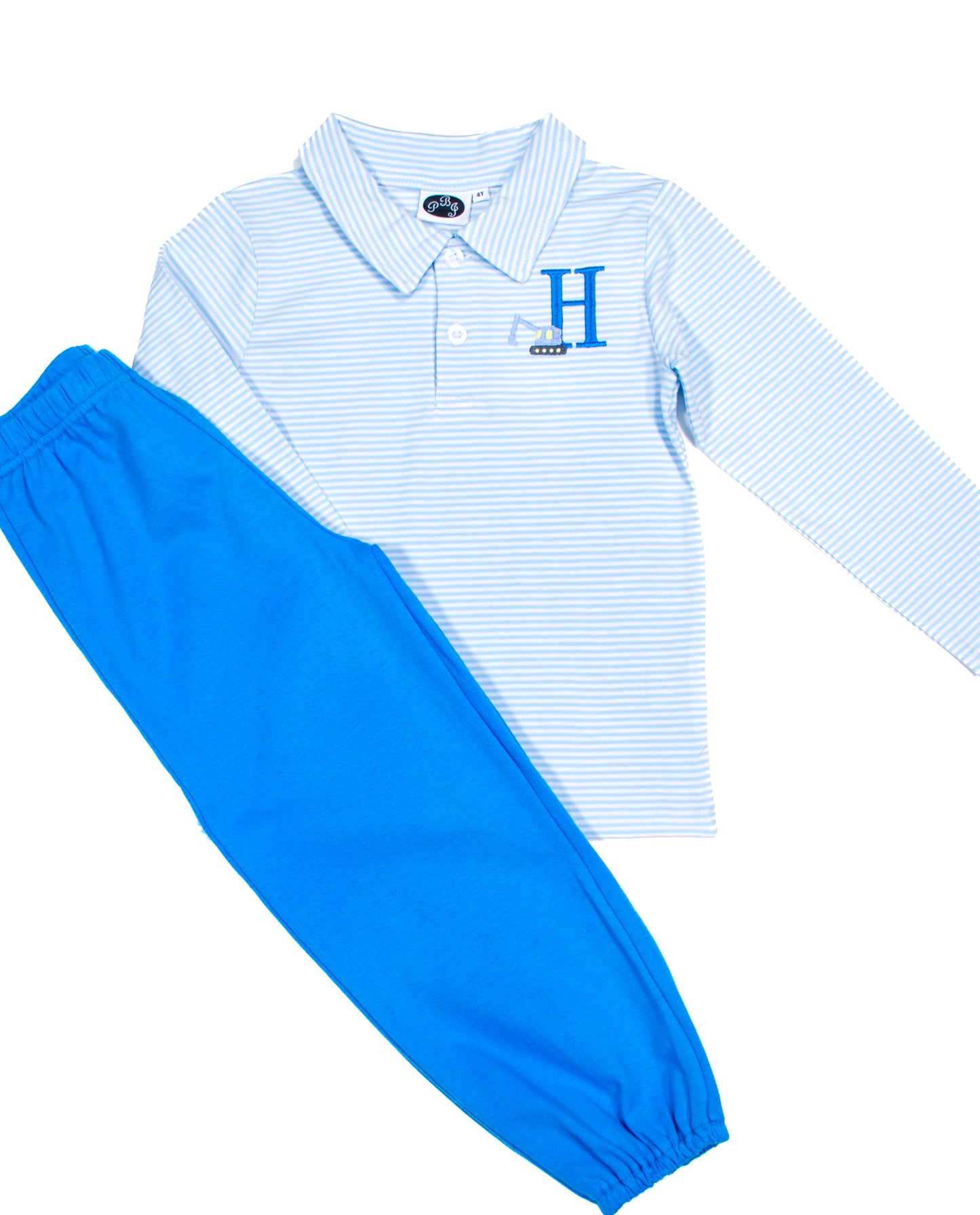 Blue stripes LS polo