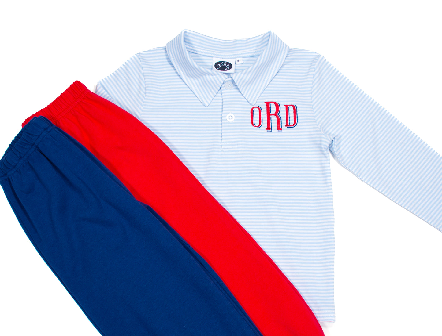 Blue stripes LS polo