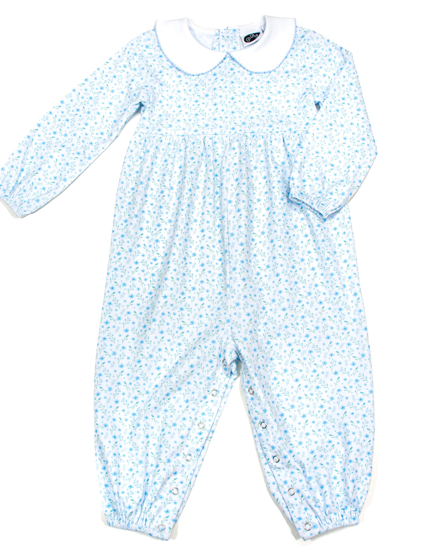 Blue Floral long Clara bubble