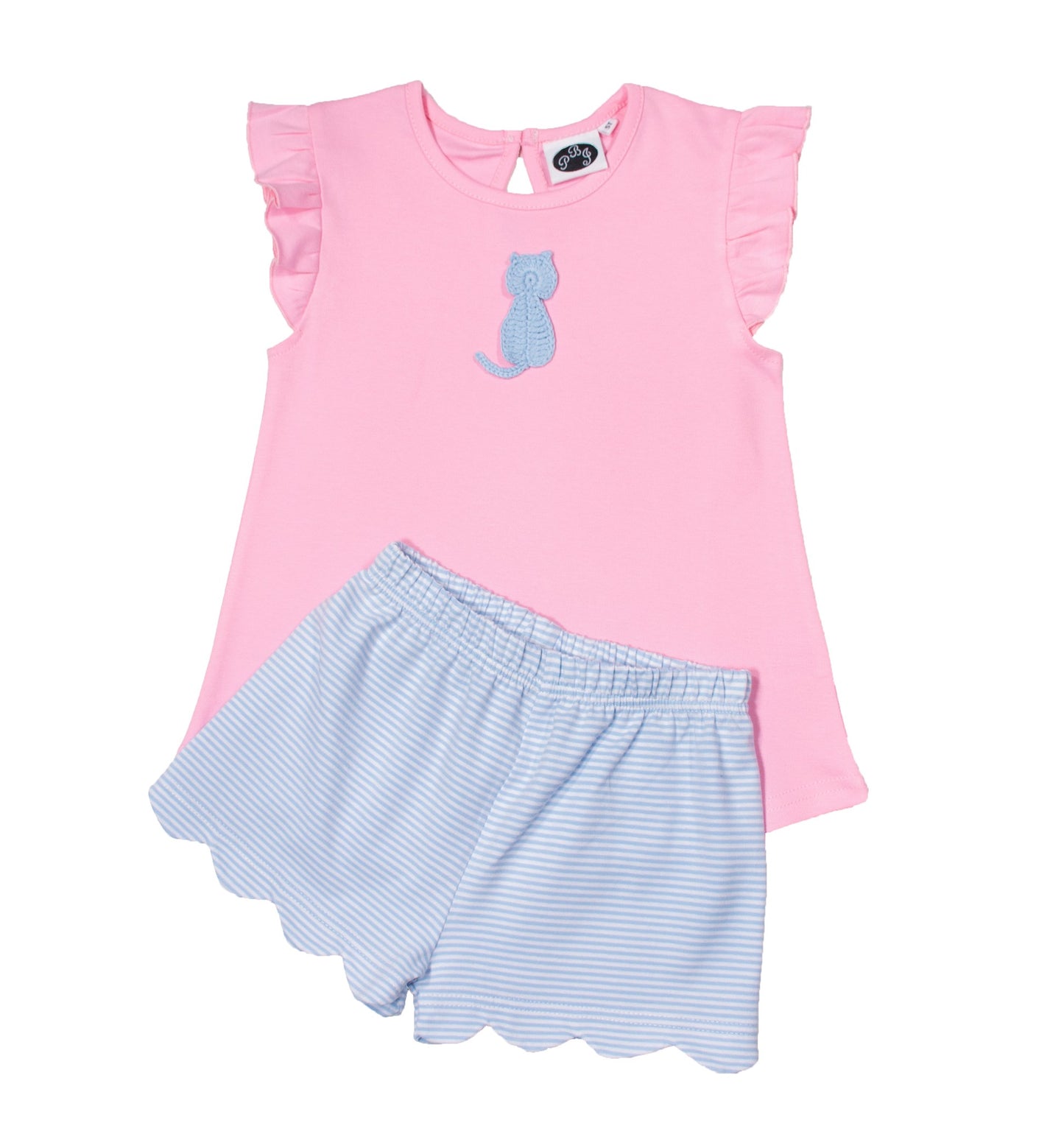 Solid pink Flutter Tee