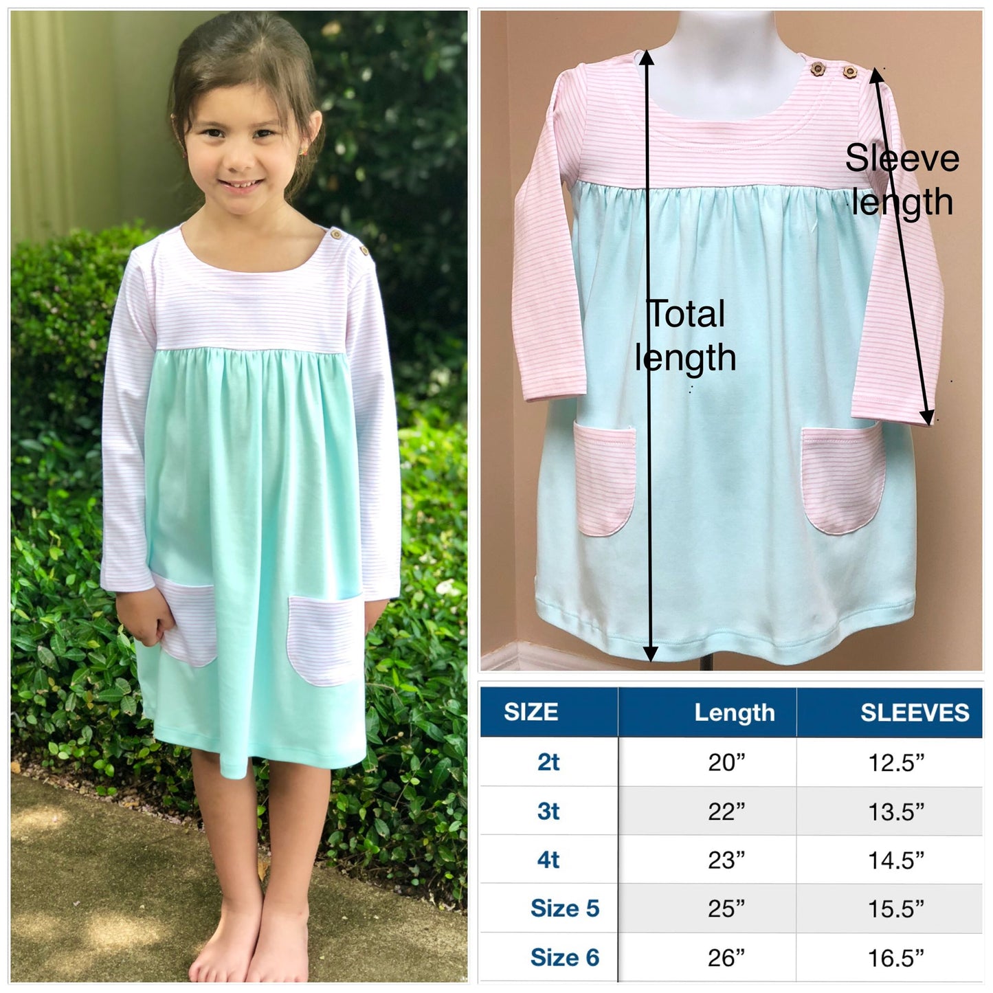 PIMA boatneck dress - pink/mint *