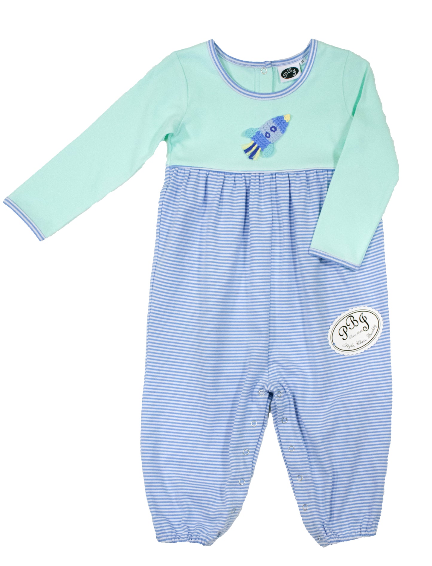 Mint/ cobalt stripes Noah bubble
