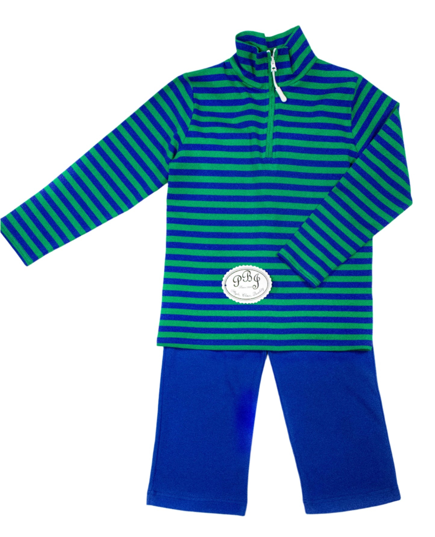 Royal/Emerald 1/4 zipped pullover