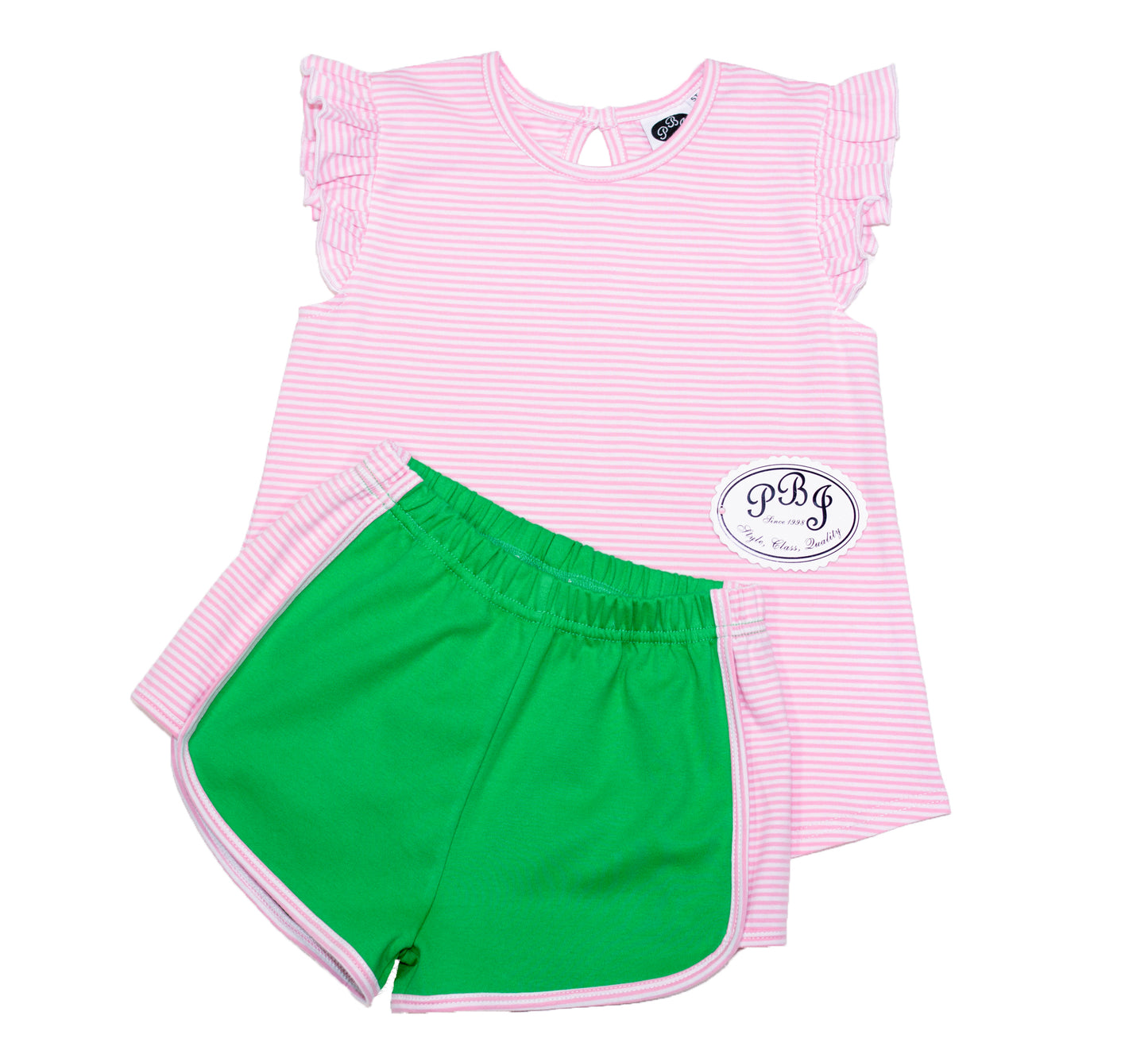 Lexa shorts Emerald/pink stripes