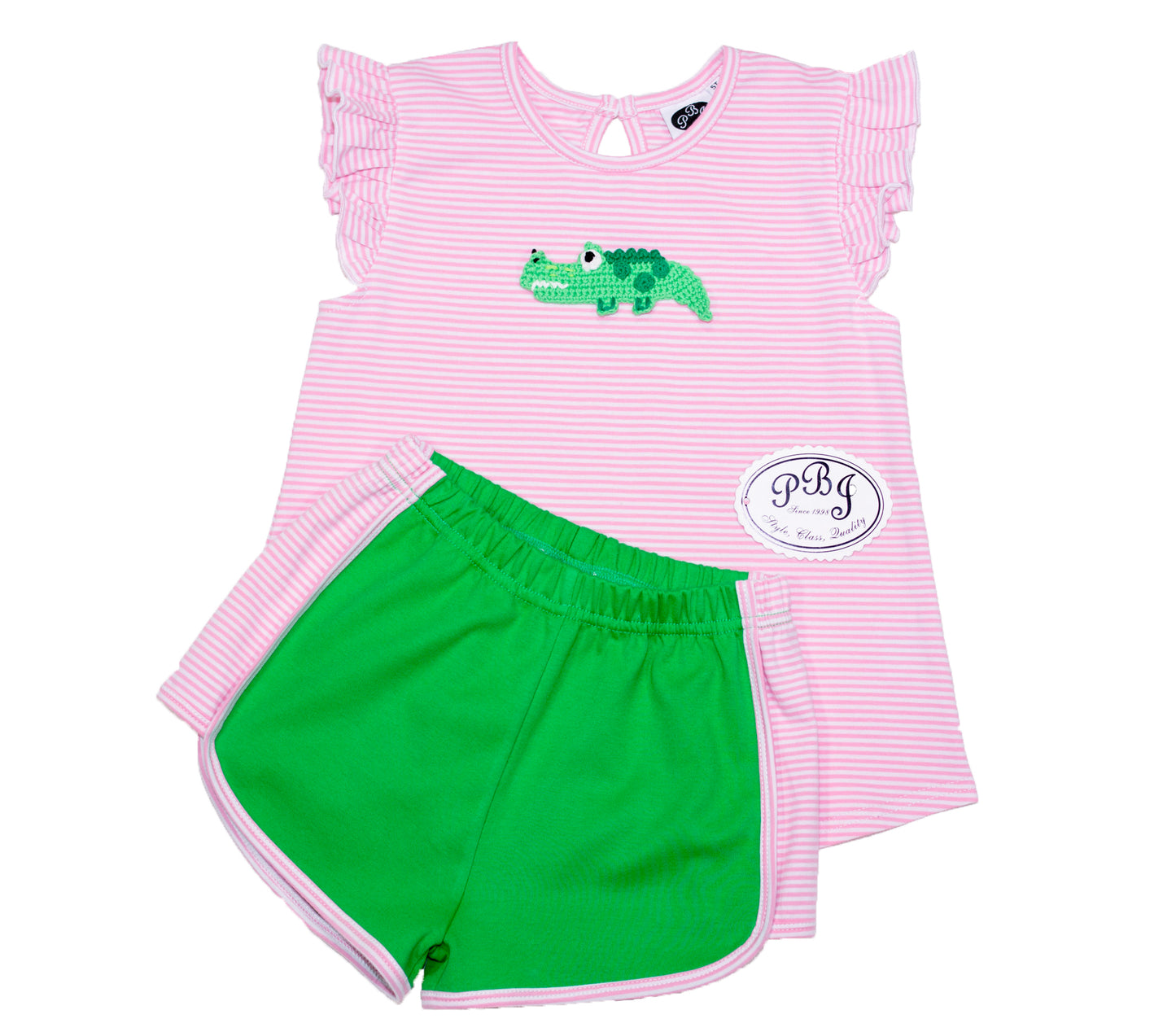 Lexa shorts Emerald/pink stripes