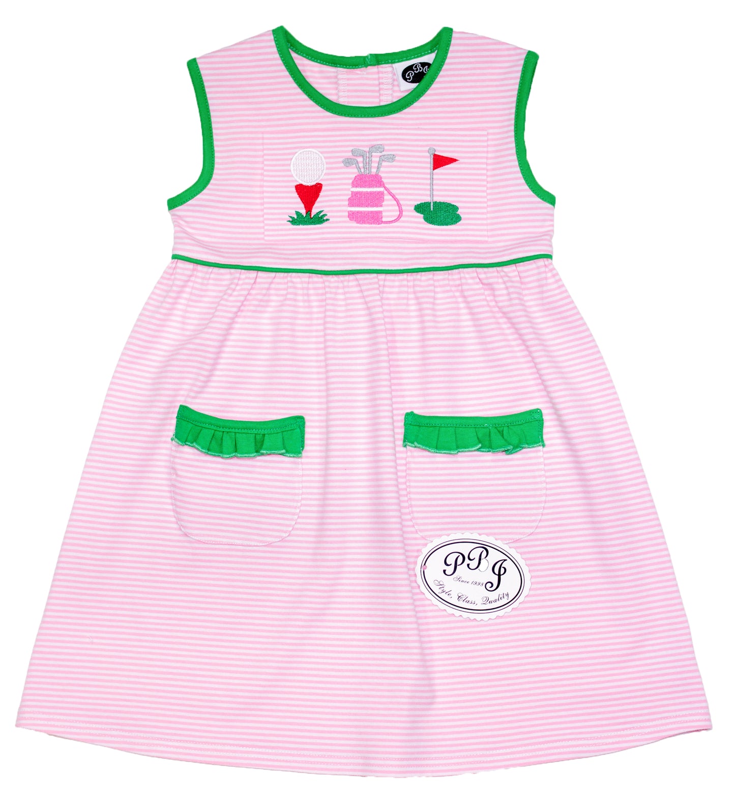 Pink stripes/ Emerald Lara dress