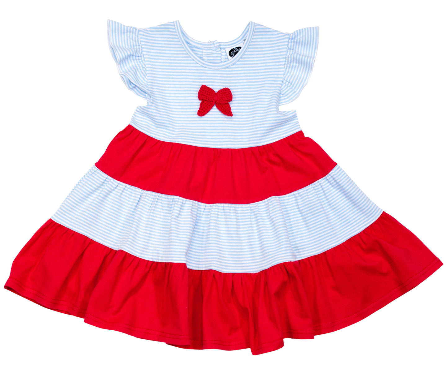 Blue/ Red Swirly dress