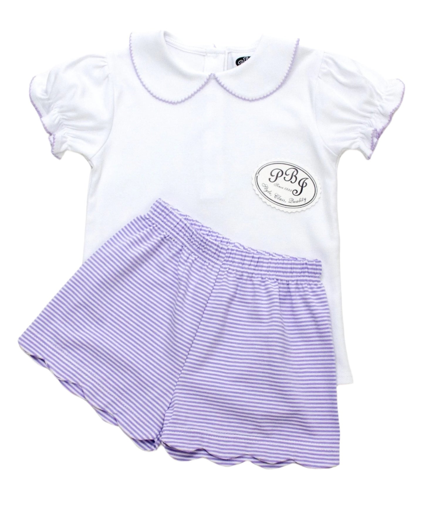 Girl Collared blouse w/ Color picot