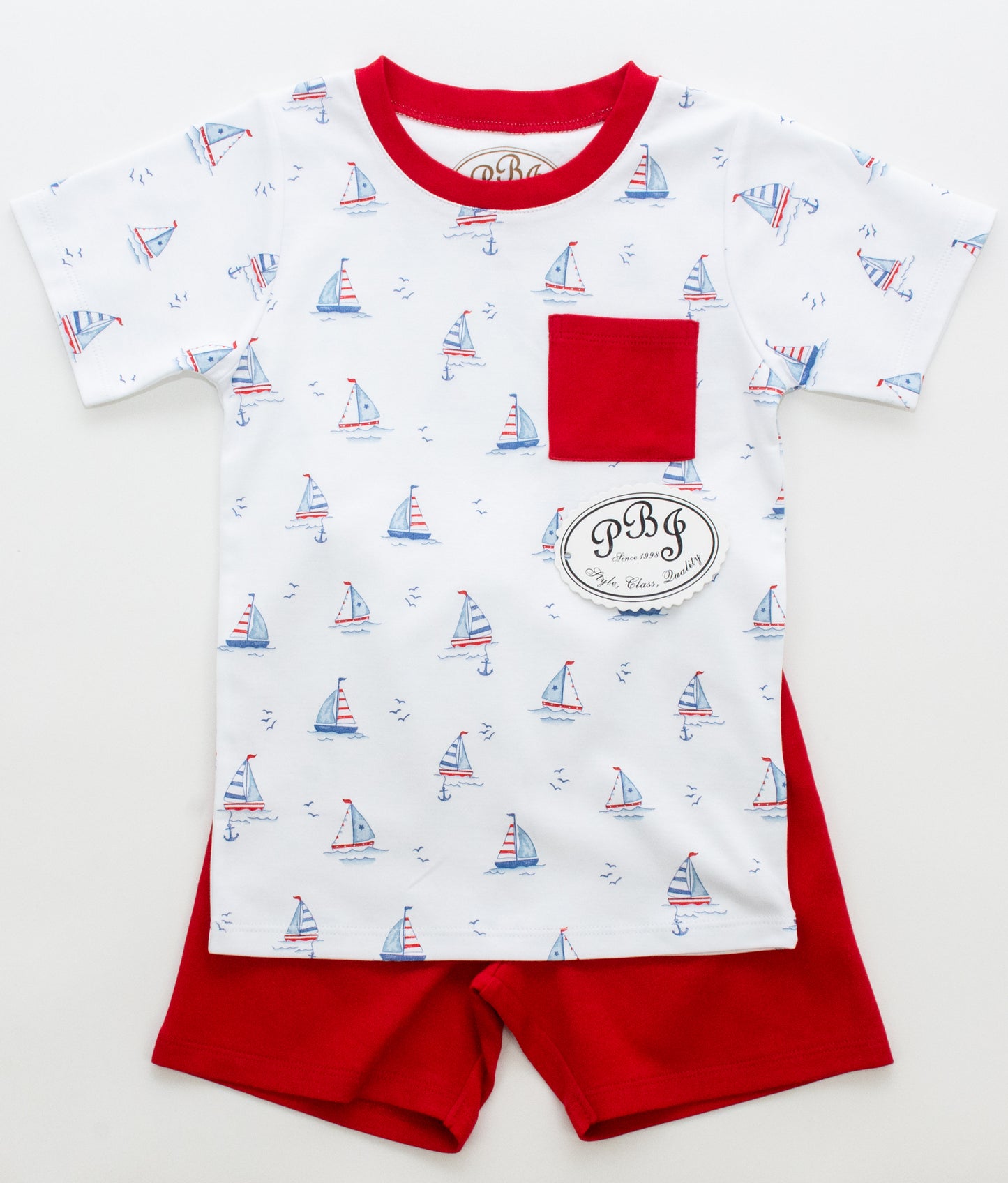 PIMA Sailboat pocket shirt/ shorts set