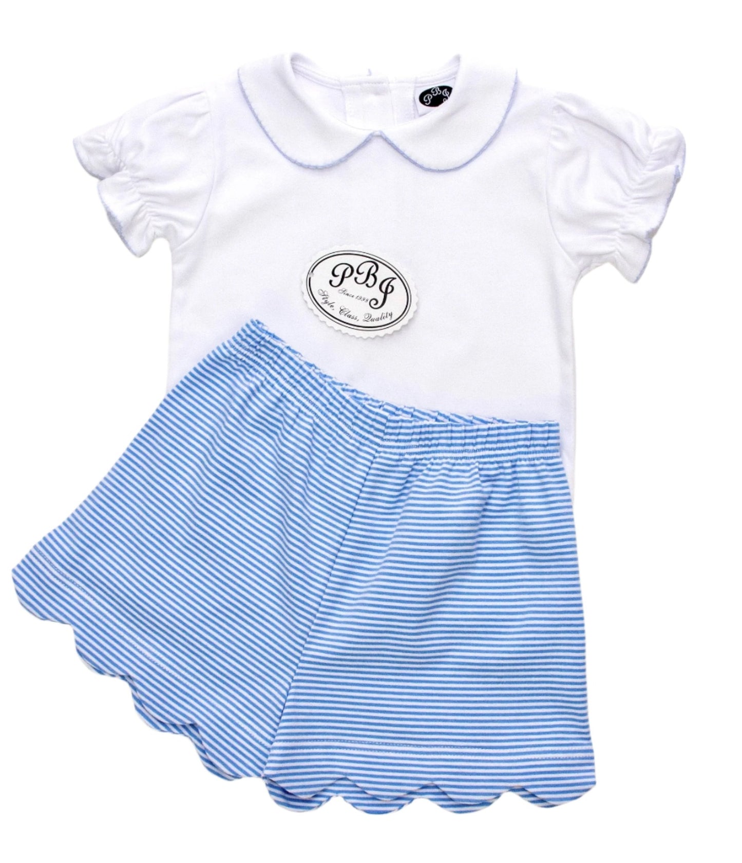 Girl Collared blouse w/ Color picot