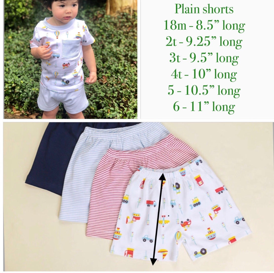PIMA plain shorts (red, royal stripes, blue stripes, solid blue, turquoise)