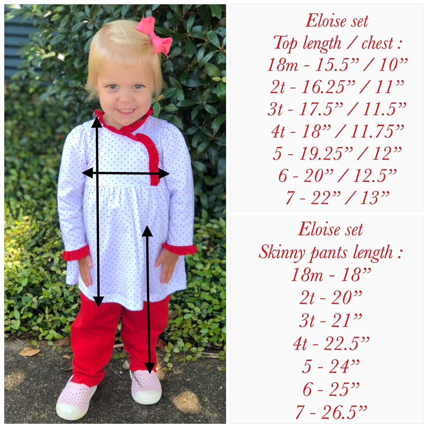 PIMA Eloise red bitty tunic/ girls slim pants