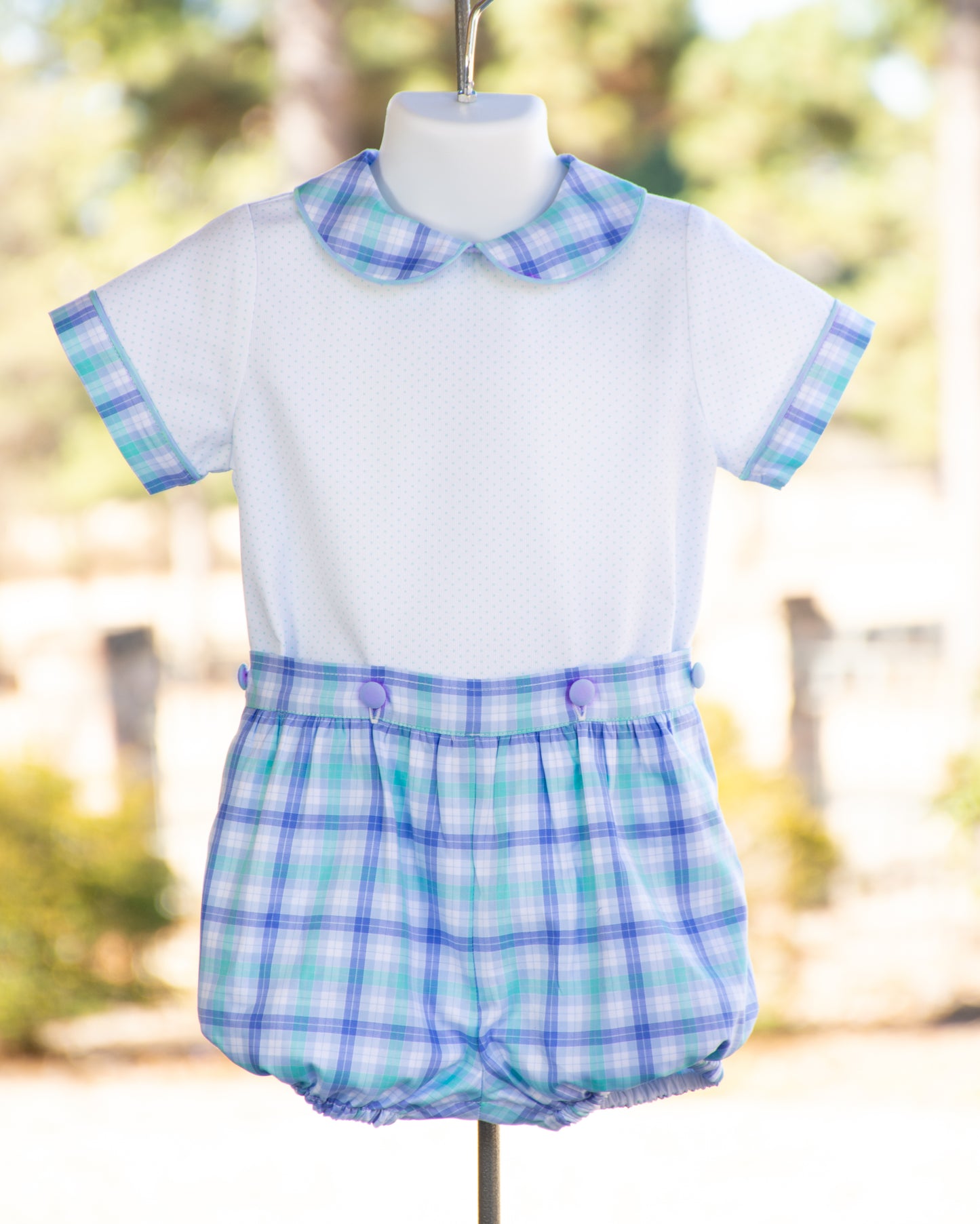 Plain shirt + Button-on shorts 3T