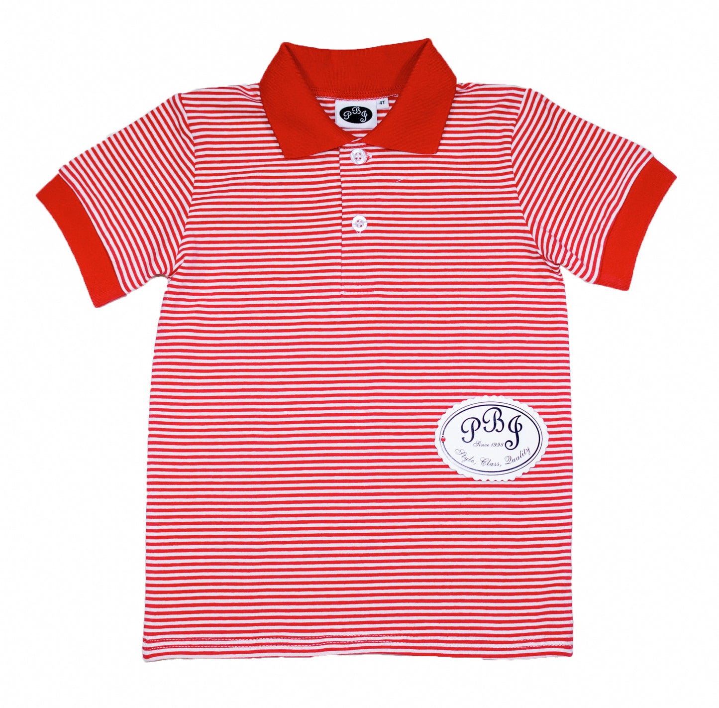 Red stripes short sleeve Polo*