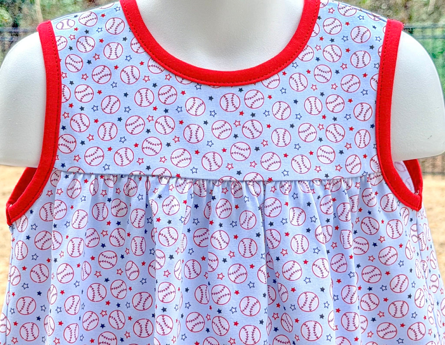 Red Baseball Sleeveless Noah Top