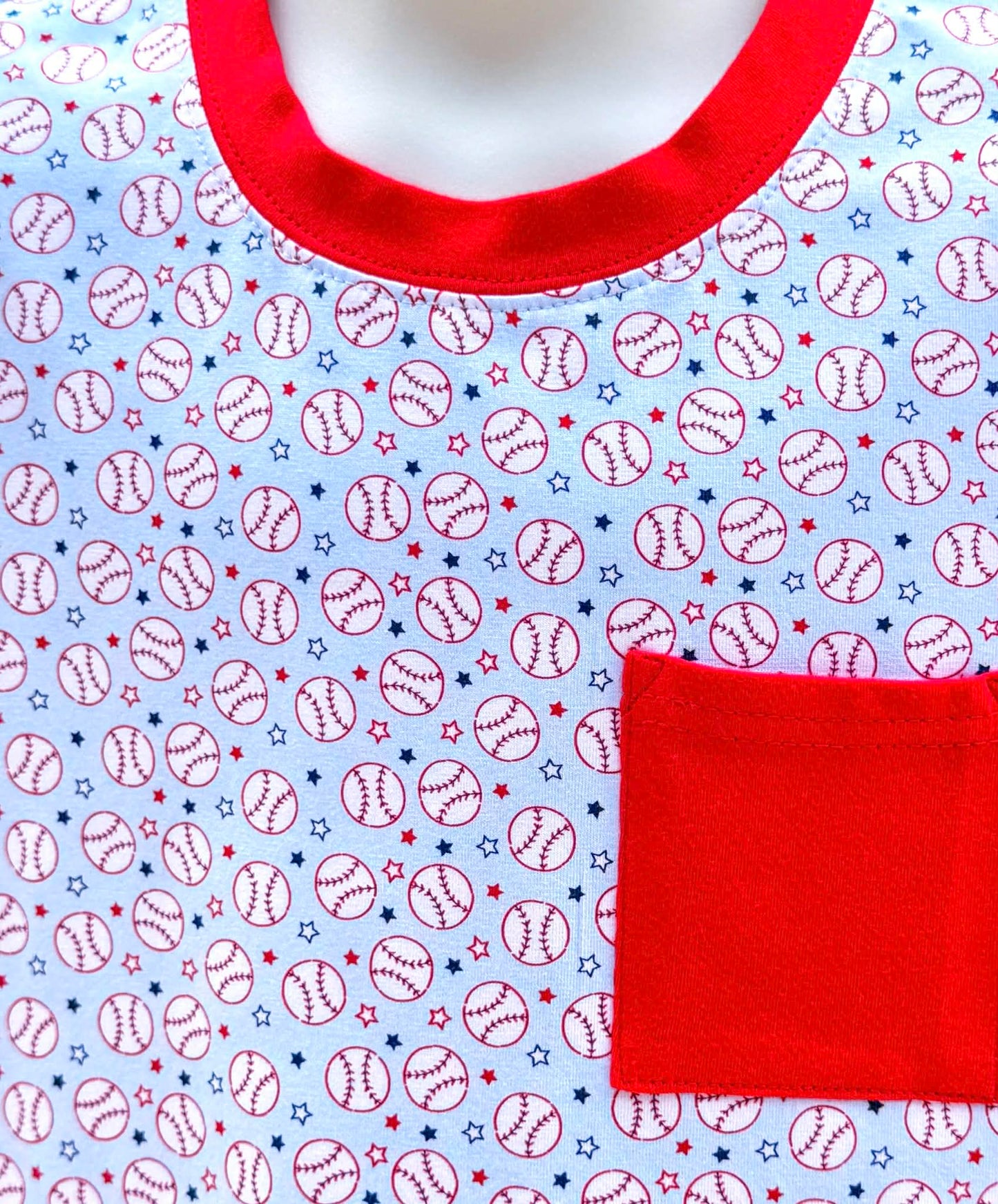 Red Baseball Pocket Shirt