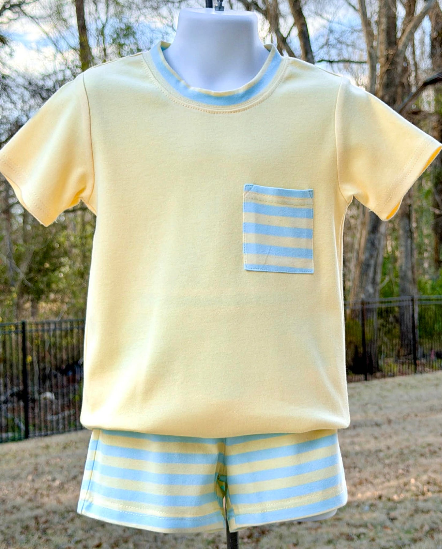 Yellow/ Summer Stripe Pocket Shirt