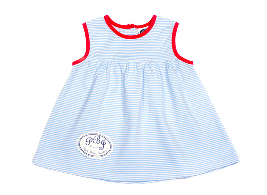 Blue stripes/ Red Noah top
